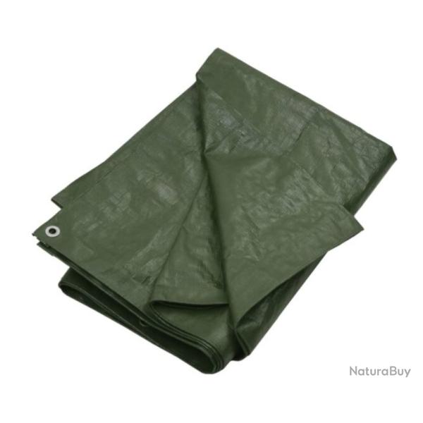 B�che PEHD verte 2x3 m 180 g/m� r�sistante � l'eau avec oeillets