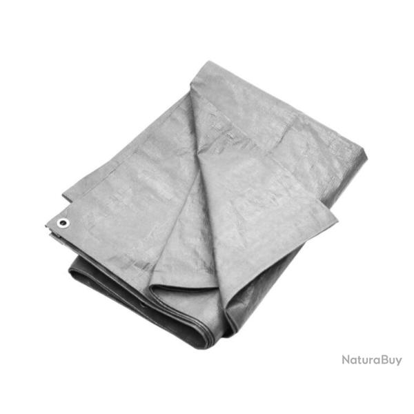 B�che PEHD grise 2x3 m 180 g/m� r�sistante � l'eau avec oeillets
