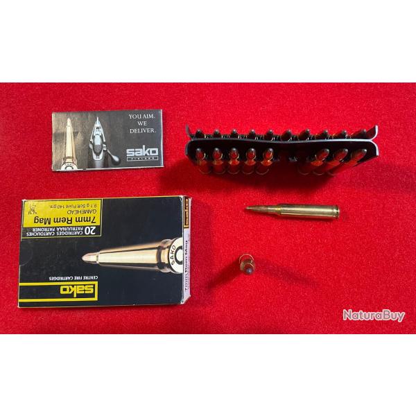 MUNITIONS CALIBRE : 7mm Rem Mag, SAKO, GAMEHEAD SP  9,1 gr, 140 grains, BOITE DE 20 CARTOUCHES.