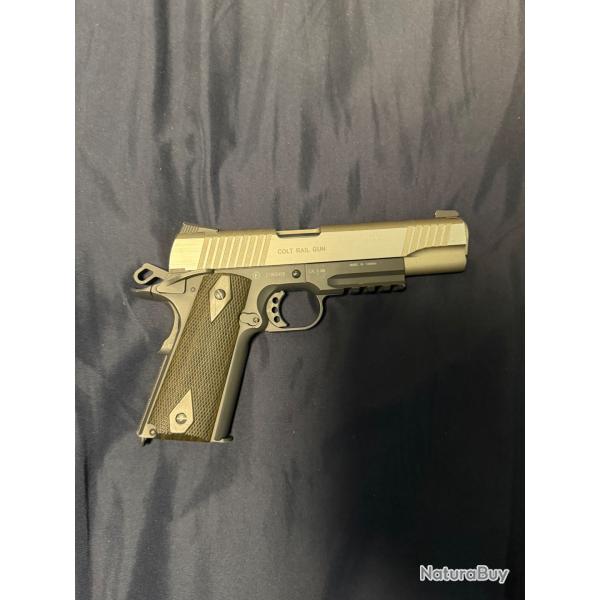 Colt 1911 rail gun automatic a cartouche co2 a bille
