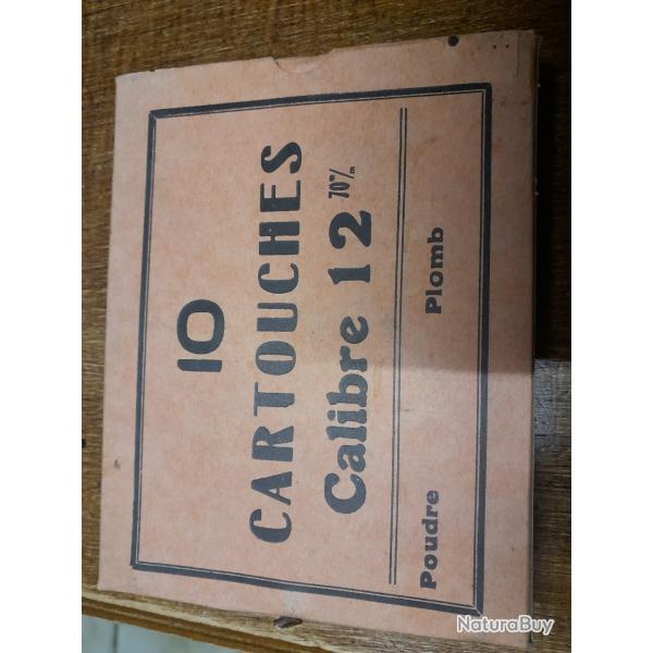 Vend 1 boite 10 cartouches calibre 12 plastiques 70 mm plombs n�6