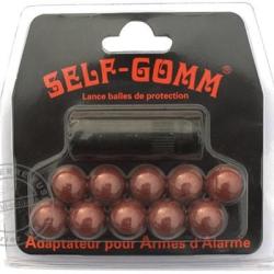 Adaptateur SELF-GOMM pour arme d'alarme + 10 balles caoutchouc M7 x 100