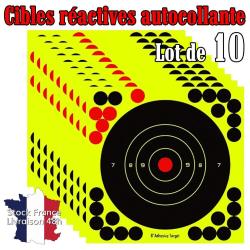 10 Cibles r&eacute;actives autocollante adh&eacute;sif 20cm - Stock France