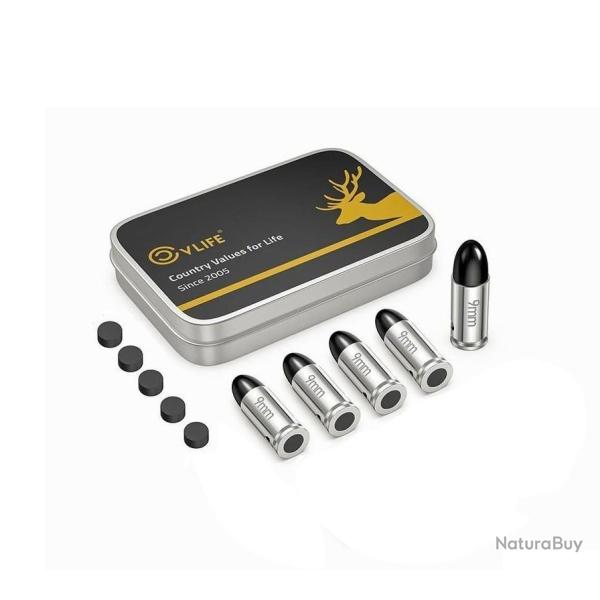 Boite de 5 cartouches de manipulation et d'entrainement CVLife 9mm - 1� SANS PRIX DE RESERVE