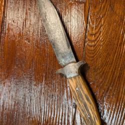 Couteau de camp chasse scout " Les Deux diables" Thiers Acier forg&eacute;