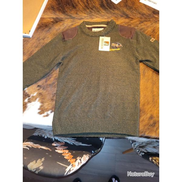 PULL BRODERIE SANGLIER PERCISSION 14 ANS