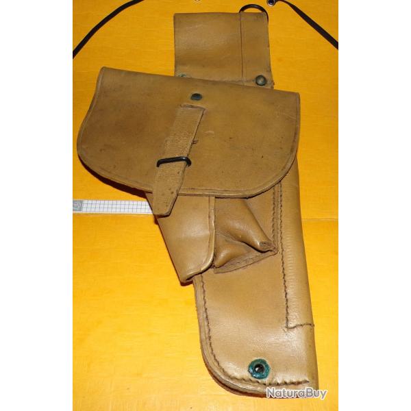 ETUI EN CUIR DE L'ARMEE FRANCAISE POUR P.A MAC 50, PERIODE GUERRE ALGERIE ,   FABRICATION FRANCAISE