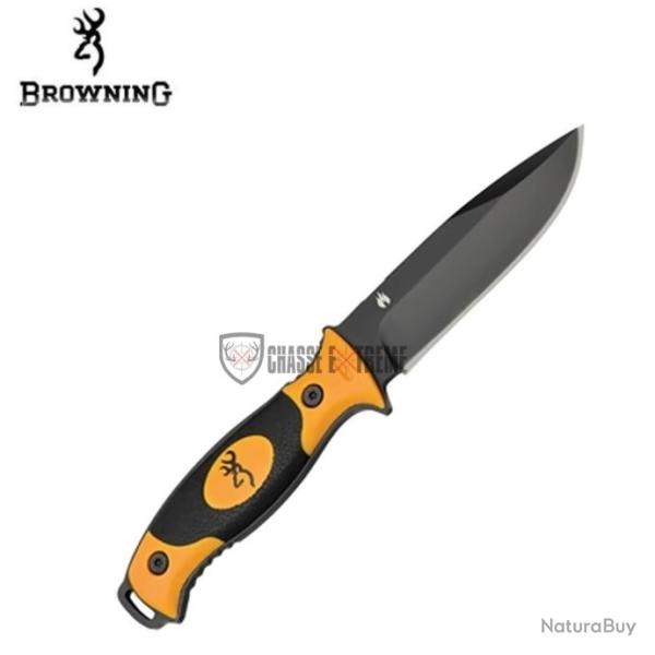 Couteau BROWNING Knife Ignite Black Orange +Allume Feu en Silex