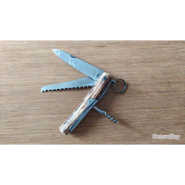 Couteau Jacques Mongin Nogent - 3 pi�ces - Bois de cerf - Bel �tat