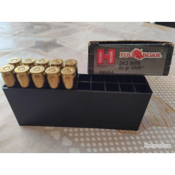 Vend 10  balles Hornady 243 w