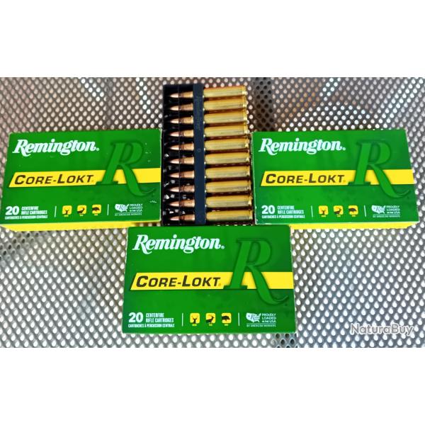 60 Munitions soit Trois bo�tes de REMINGTON Calibre 280REM 140 Gr Core Lokt PSP VOIR PHOTOS