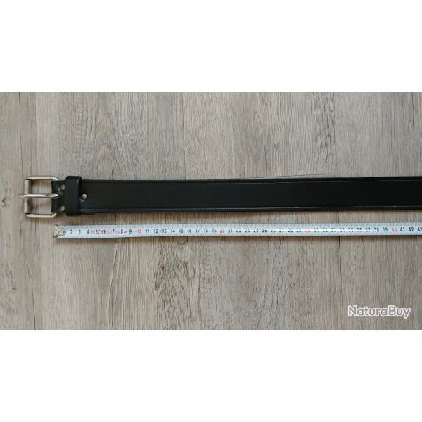 Ceinturon "Van Os Imports" - Noir - 100% cuir - Taille : l. 40 mm x L.139 cm