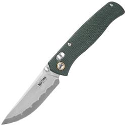 Couteau pliant SRM Medal laminated 140Cr Green Micarta 255L-MG3