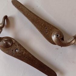 Paire de platines pour fusil &agrave; broche