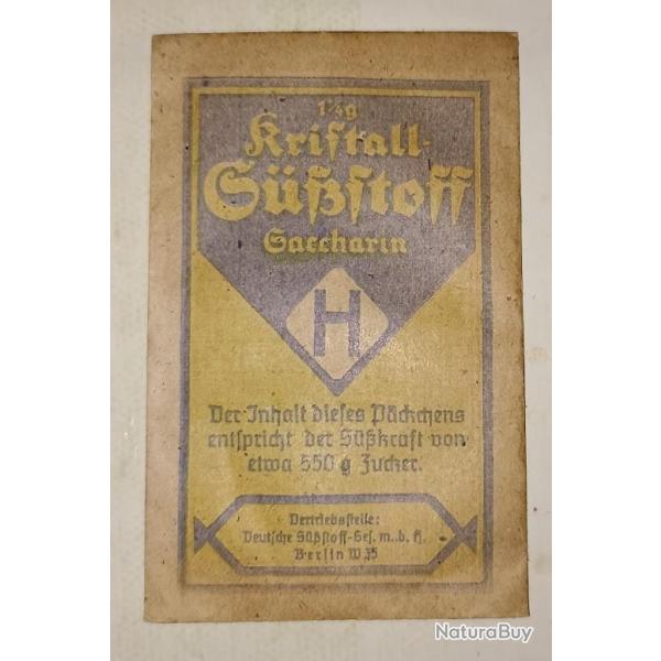 Sachet saccharine paquetage ration troupes Allemande WW2