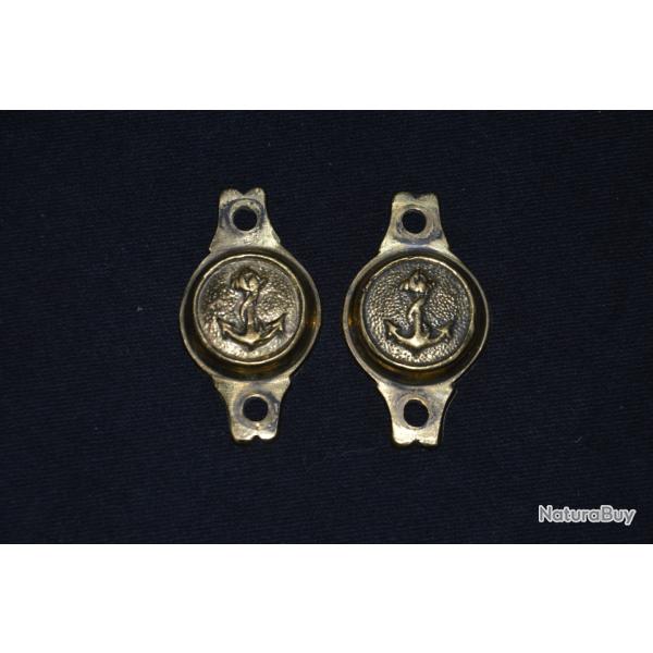 BOSSETTES MORS DE CHEVAL-OFFICIER MONTE INFANTERIE DE MARINE (COLONIALE)-2� EMPIRE-GUERRE 1870/1871
