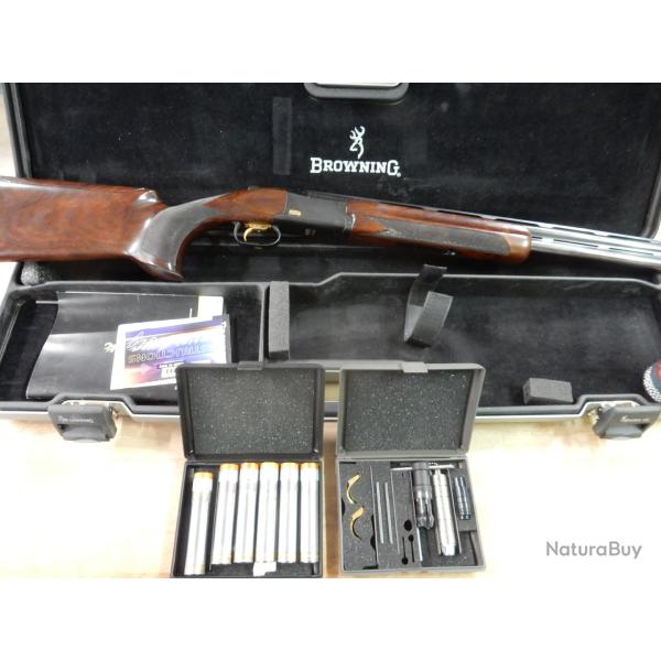 FUSIL BROWNING B 725 PRO TRAP CAL 12/76 CANON 76 CM + MALLETTE ET ACCESSOIRES OCCASION TRES BON ETAT