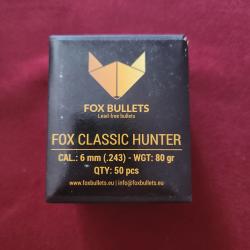 50 ogives FOX classic hunter 6 mm (.243) 80 gr.