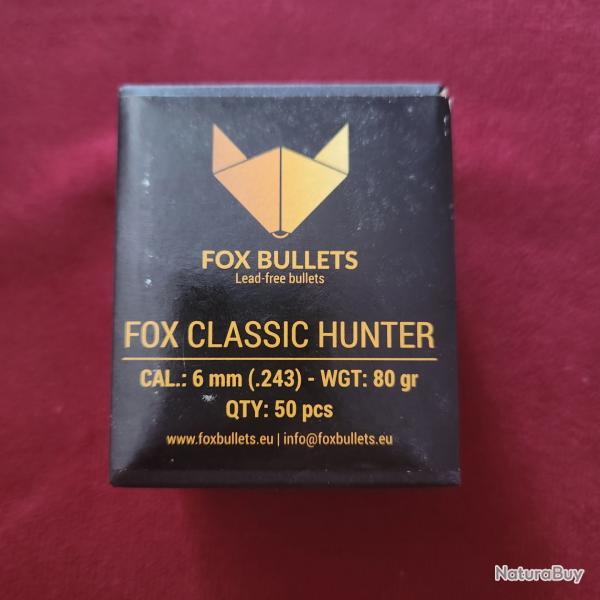 50 ogives FOX classic hunter 6 mm (.243) 80 gr.