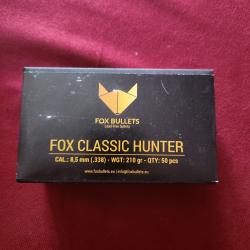 50 ogives FOX classic hunter 8,5 mm (.338) 210 gr.