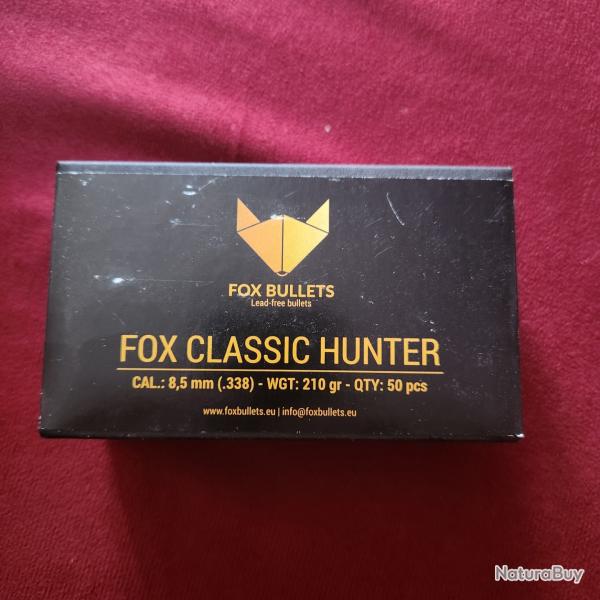 50 ogives FOX classic hunter 8,5 mm (.338) 210 gr.