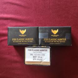 50 ogives FOX classic hunter 8,5 mm (.338) 185 gr.