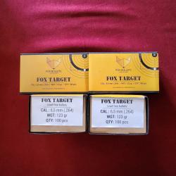 100 ogives FOX Target 6,5 mm (.264) 123 gr