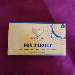 50 ogives FOX Target 9,3 mm (.366) 220 gr