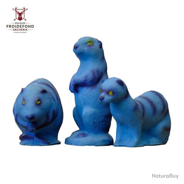 Pack Famille Pandora Vison Rat Musqu� Chien de Prairie Cible 3D - 3Di