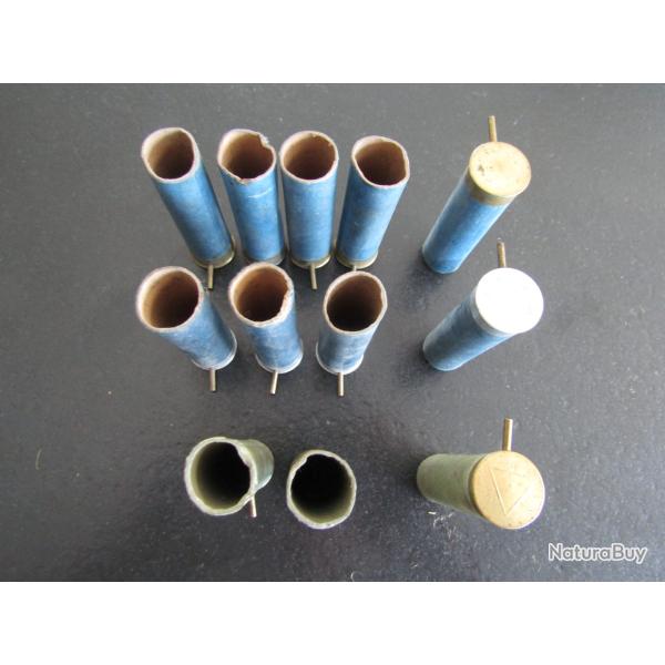 UN LOT DE 12 DOUILLES A BROCHE CALIBRE 16