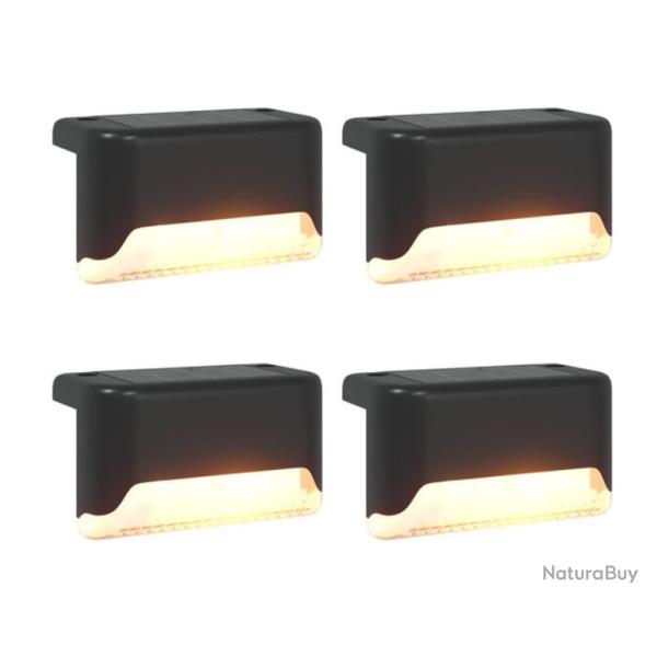 Lampes solaires ext�rieures ABS blanc chaud avec pique de sol r�sistantes lot 4