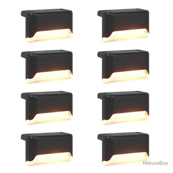 Lampes solaires ext�rieures ABS blanc chaud avec pique de sol r�sistantes lot 8