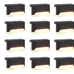 Lampes solaires ext&eacute;rieures ABS blanc chaud avec pique de sol r&eacute;sistantes lot 12