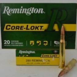 40 Munitions soit Deux bo&icirc;tes de Remington calibre 280rem 165Gr. Core Lokt SP VOIR PHOTO.