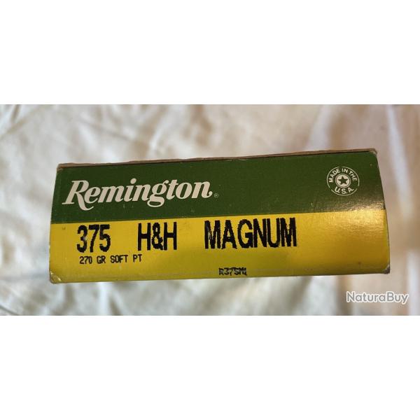 Boite de 20 cartouches REMINGTON 375 H&H MAGNUM 270gr SP