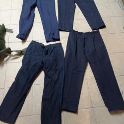 Lot de 4 pantalons militaires fran&ccedil;ais bleus