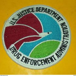 TISSU  :&nbsp;U.S JUSTICE DEPARTMENT , DRUG ENFORCEMENT ADMINISTRATION   , DIAMETRE 10&nbsp;CM , BON ETAT VOIR