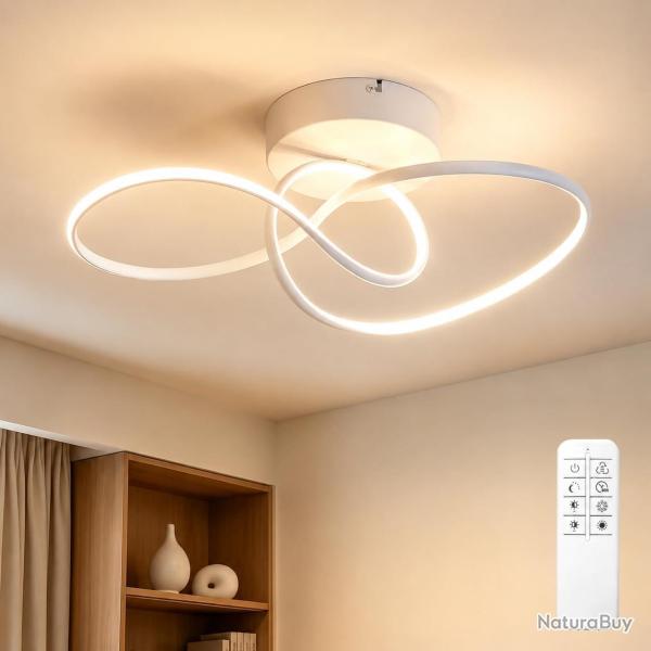 Plafonnier Chambre Plafond 24W Luminaire Cuisine Moderne Blanc intensit� variable design circulaire