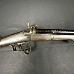 Fusil juxtapos&eacute; &agrave; broche calibre 20 - E. Bernard Canonnier Brevet&eacute; - Li&egrave;ge - XIXe