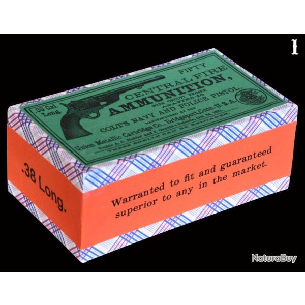 BO�TE VIDE POUR 50 CARTOUCHES CAL. .38 LONG CF UNION METALLIC CARTRIDGE COMPANY (REPRODUCTION)