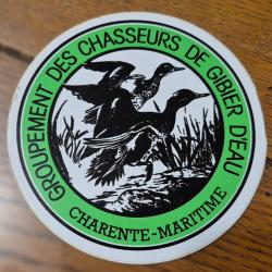 Autocollant chasse  , gibier d'eau.  Charente maritime