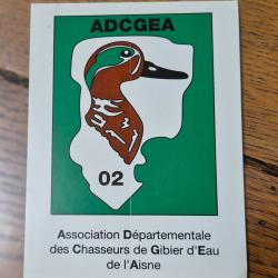 Autocollant chasse  , gibier d'eau ,  aisne