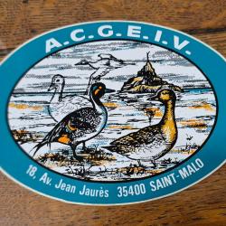 Autocollant chasse  , gibier d'eau ,  baie mont saint michel.