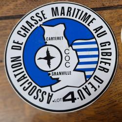 Autocollant chasse  , gibier d'eau ,  manche 50