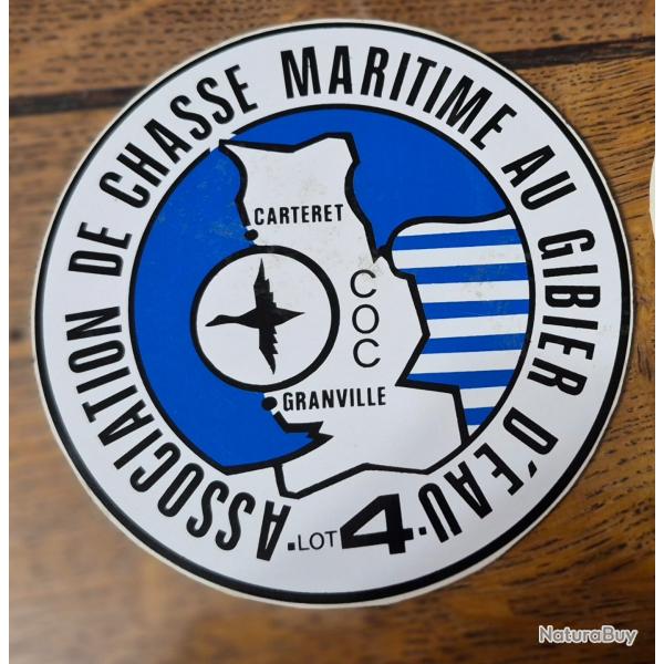 Autocollant chasse  , gibier d'eau ,  manche 50