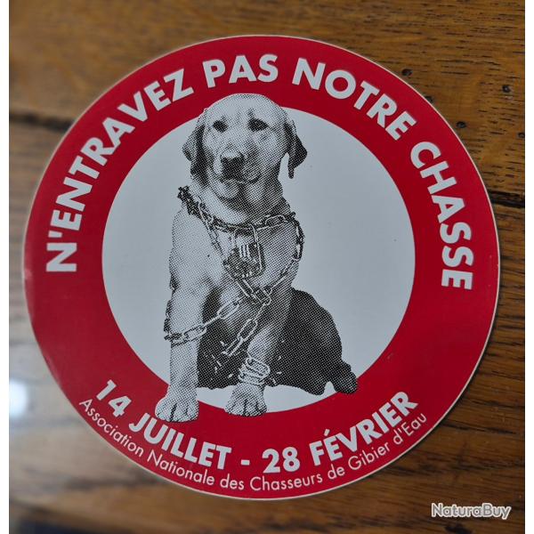 Autocollant chasse  , gibier d'eau ,  ancge , d�fense de la chasse