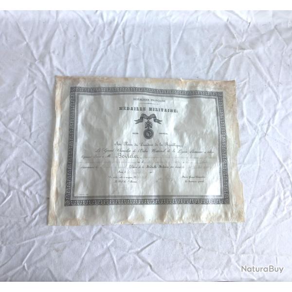Ensemble dipl�me & m�daille - FR361007b   M�daille Militaire