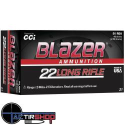 Munitions CCI Blazer 22lr Round Nose HV - boite de 50