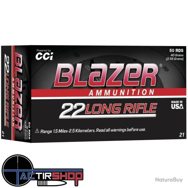 Munitions CCI Blazer 22lr Round Nose HV - boite de 50