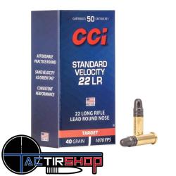 Munitions CCI Standard Velocity 22lr 40gr boites de 50